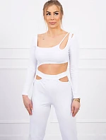 Sada s halenkou top bílá