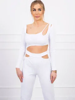 Sada s halenkou top bílá