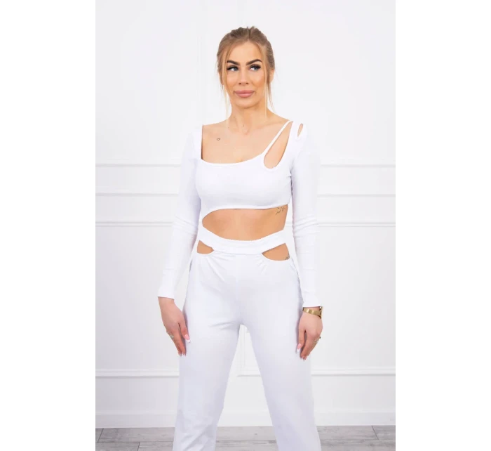 Sada s halenkou top bílá