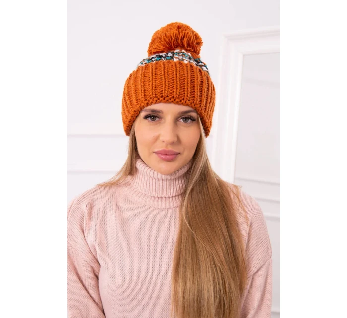 Dámská čepice Ellen s bambulí K325 červená