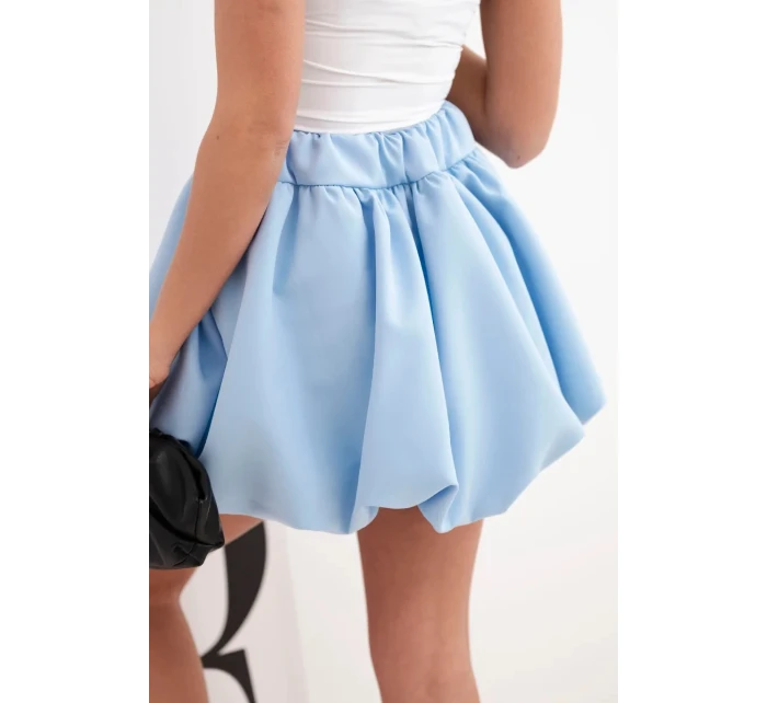 Dámská viskózová sukně bombka s gumou v pase modrá