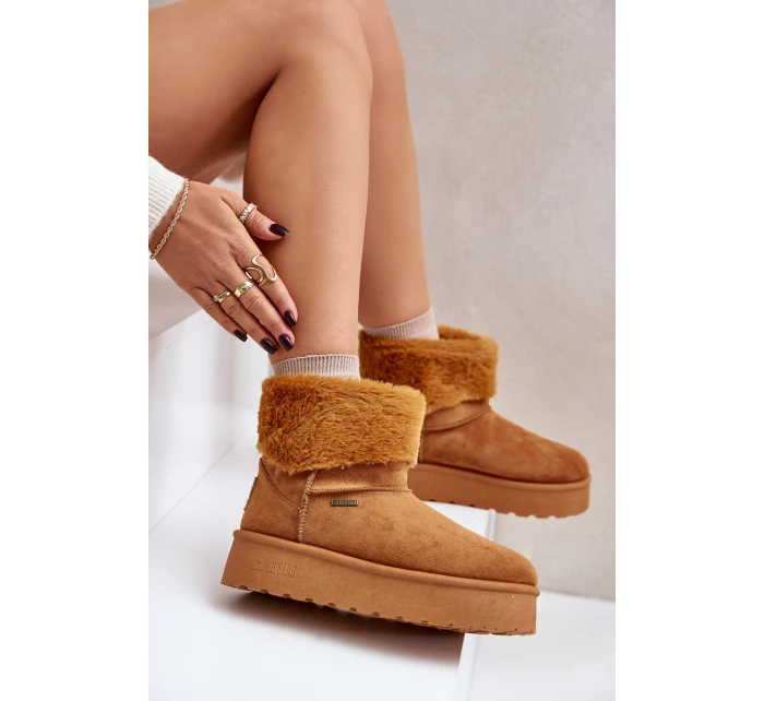 Sněhule na platformě s kožíškem Big Star model 21677558 Camel - Big Star Shoes