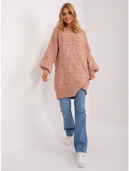 Sweter AT SW model 18900672 ciemny różowy - FPrice Sweter AT SW model 18900672 ciemny różowy - FPrice