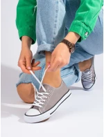 Luxusní šedo-stříbrné tenisky dámské bez podpatku Luxusní šedo-stříbrné tenisky dámské bez podpatku