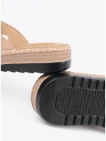 Stylové růžové dámské  nazouváky na plochém podpatku