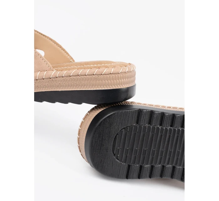 Stylové růžové dámské  nazouváky na plochém podpatku