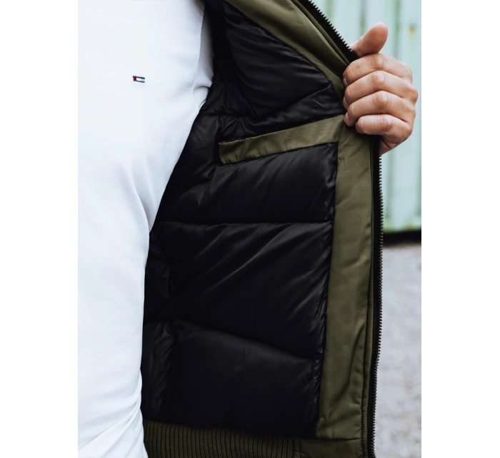 Pánská zimní bunda s odepínací kapucí zelená FashionStreet TX4836 Pánská zimní bunda s odepínací kapucí zelená FashionStreet TX4836