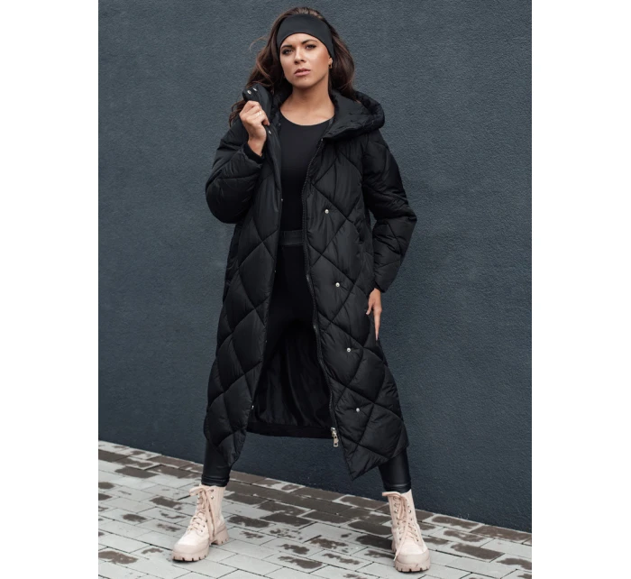 Dámská prošívaná zimní bunda s kapucí černá Dstreet model 21980581 - FashionStreet