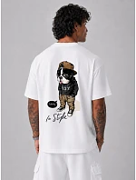 koszulka męska oversize z nadrukiem biała model 22212332 - FashionStreet koszulka męska oversize z nadrukiem biała model 22212332 - FashionStreet