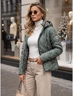 Dámská přechodová bunda s kapucí, zelená, FashionStreet TY5775 Dámská přechodová bunda s kapucí, zelená, FashionStreet TY5775