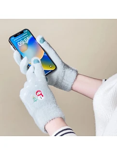 Dámské zimní rukavice na telefon se a vánočním  zelené dámské model 22083405 - Hurtel