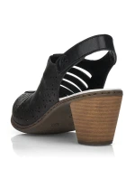 Dámské pohodlné kožené sandály na podpatku model 22021681 - Rieker