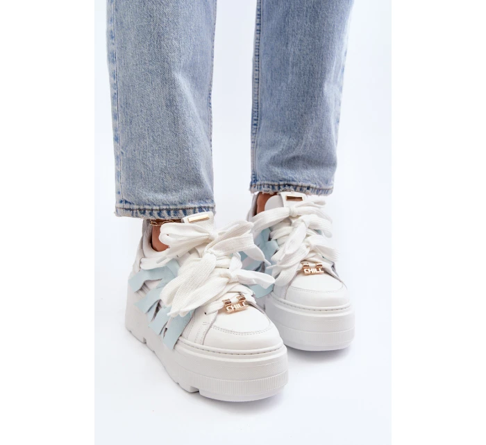 Tenisky S Masivní Platformou Modré Zazoo 2F-7033