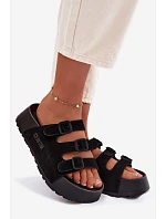 Dámské pantofle na masivní platformě s pásky Big Star model 22069662 Černé - Big Star Shoes Dámské pantofle na masivní platformě s pásky Big Star model 22069662 Černé - Big Star Shoes
