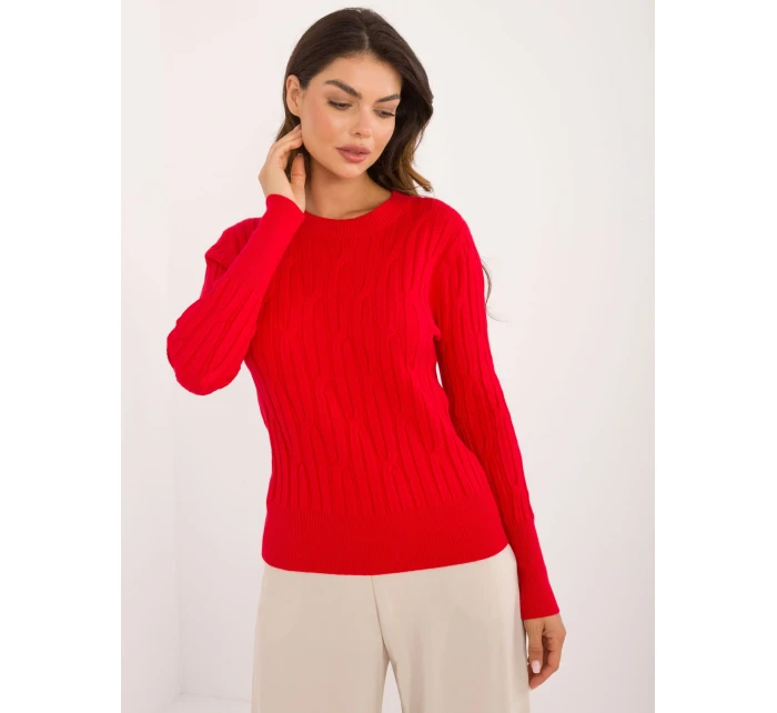 Sweter AT SW ciemny czerwony model 20742494 - FPrice Sweter AT SW ciemny czerwony model 20742494 - FPrice