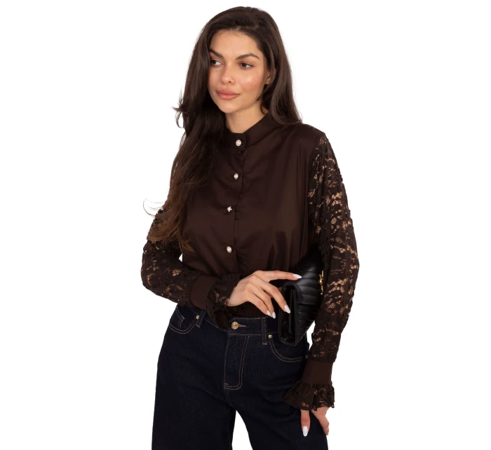 Koszula MI KS model 21776261 ciemny brązowy - FPrice Koszula MI KS model 21776261 ciemny brązowy - FPrice