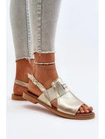 Dámské kožené sandály Zazoo zlaté Dámské kožené sandály Zazoo zlaté