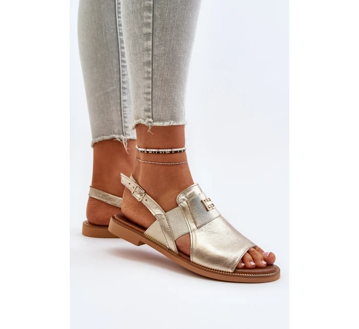 Dámské kožené sandály Zazoo zlaté Dámské kožené sandály Zazoo zlaté