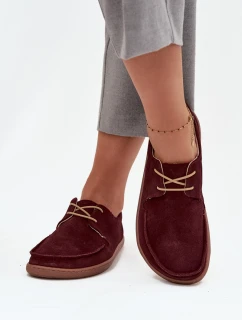 Dámské polobotky typu barefoot z přírodního semiše Zazoo – bordó