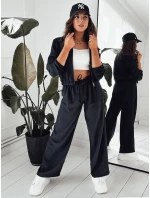 Dámské kalhoty se širokými nohavicemi MADDIE black FashionStreet UY1836