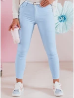 Dámské úzké kalhoty s páskem VIVASKIN modré FashionStreet UY2428