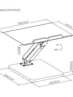 STOLNÍ STOJAN MACLEAN PRO MONITOR NEBO NOTEBOOK, PLYNOVÁ PRUŽINA, PRO STÁNÍ I SEZENÍ, ČERNÝ MC-493