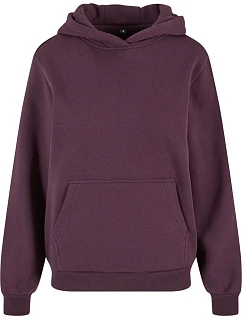 Build your Brand BY 289 Dámská oversize mikina s kapucí "Fluffy" 56.0289 plum purple