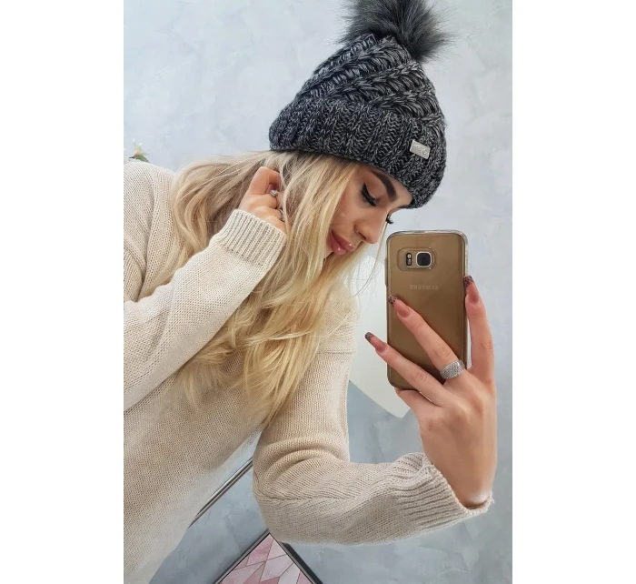 Čepice K169 černá+šedá