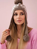Dámské ušanky Balbina K381 cappuccino