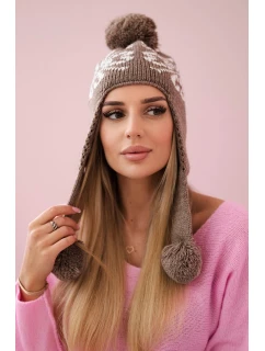 Dámské ušanky Balbina K381 cappuccino