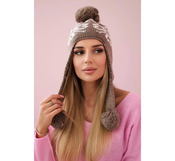 Dámské ušanky Balbina K381 cappuccino