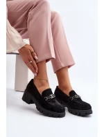 Mokasíny na masivním podpatku černé model 21648089 - VINCEZA