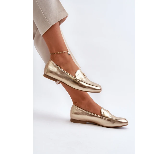 Dámské mokasíny na ploché podrážce zlaté model 21653969 - EVENTO Dámské mokasíny na ploché podrážce zlaté model 21653969 - EVENTO