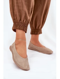 Semišové Dámské Baletky Big Star RR274082 Béžové