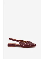 Zdobené Baleríny Na Plochém Podpatku Bordové Nilarisela Zdobené Baleríny Na Plochém Podpatku Bordové Nilarisela