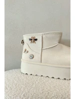 Dámské sněhule na platformě s přezkami světle béžové model 21714207 - Boto