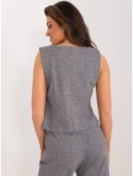 Dámská vesta LK KZ 509564 1.01X Šedá s černou - FPrice