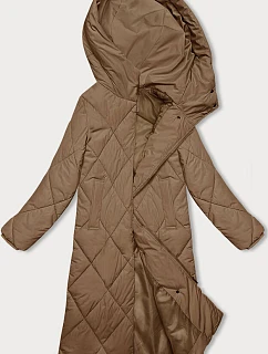 Dlouhá zimní bunda s kapucí J.Style tmavě béžová (5M3173-84)
