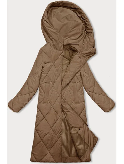 Tmavě béžová dlouhá zimní bunda s kapucí model 21246741 - J.STYLE