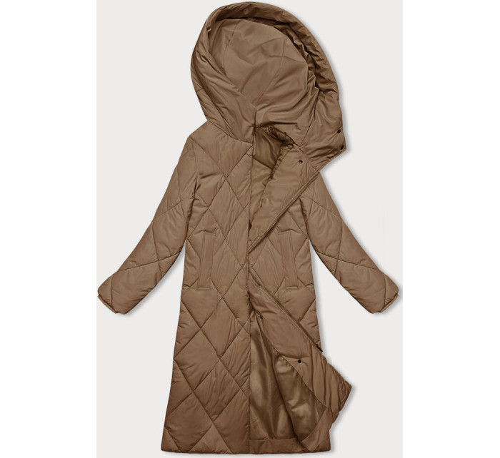 Tmavě béžová dlouhá zimní bunda s kapucí J.Style (5M3173-84)