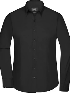 JN 677 Popelínová halenka s dlouhým rukávem model 22436569 black - Daiber