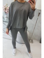 Souprava s oversize halenkou v grafitové barvě