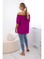 Španělská halenka s ozdobnými rukávy tmavě fialová Španělská halenka s ozdobnými rukávy tmavě fialová
