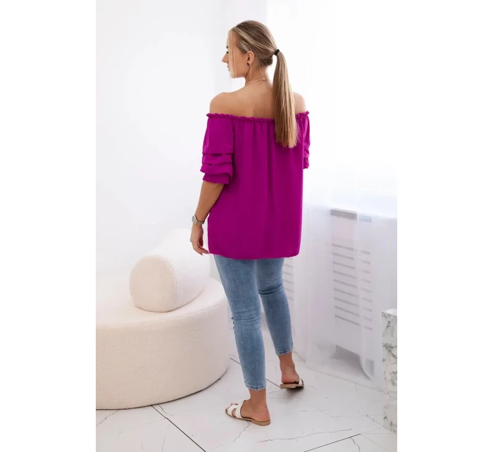 Španělská halenka s ozdobnými rukávy tmavě fialová Španělská halenka s ozdobnými rukávy tmavě fialová