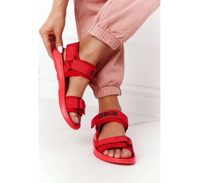 Dámské Sportovní Sandály Big Star model 21556539 červené - Big Star Shoes Dámské Sportovní Sandály Big Star model 21556539 červené - Big Star Shoes