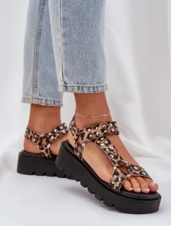 Zdobené Sandály Na Platformě Leopardí Hnědé model 21684515 - Boto
