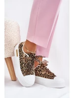 Dámské Tenisky Na Masivní Platformě S Ozdobným Šněrováním Leopardí Hnědé Zidora Dámské Tenisky Na Masivní Platformě S Ozdobným Šněrováním Leopardí Hnědé Zidora