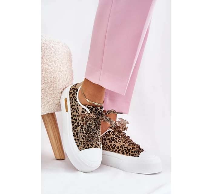 Dámské Tenisky Na Masivní Platformě S Ozdobným Šněrováním Leopardí Hnědé Zidora Dámské Tenisky Na Masivní Platformě S Ozdobným Šněrováním Leopardí Hnědé Zidora
