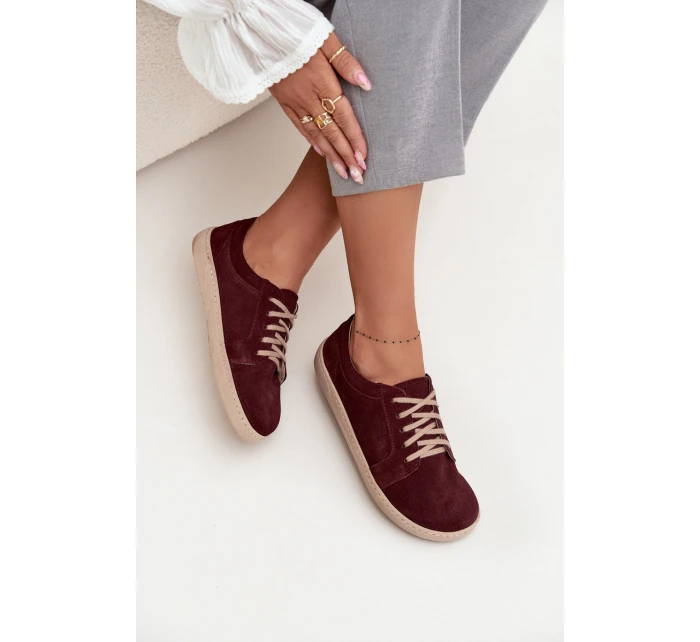 tenisky z přírodního semiše 314 bordó model 21712710 - Zazoo