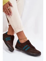 model 21935189 Semišové Nízké Dámské Tenisky Čokoládové - Zazoo